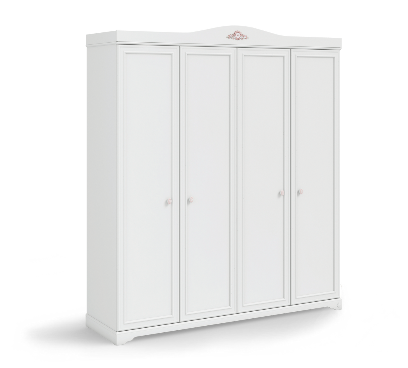 Rustic White 4 Doors Wardrobe