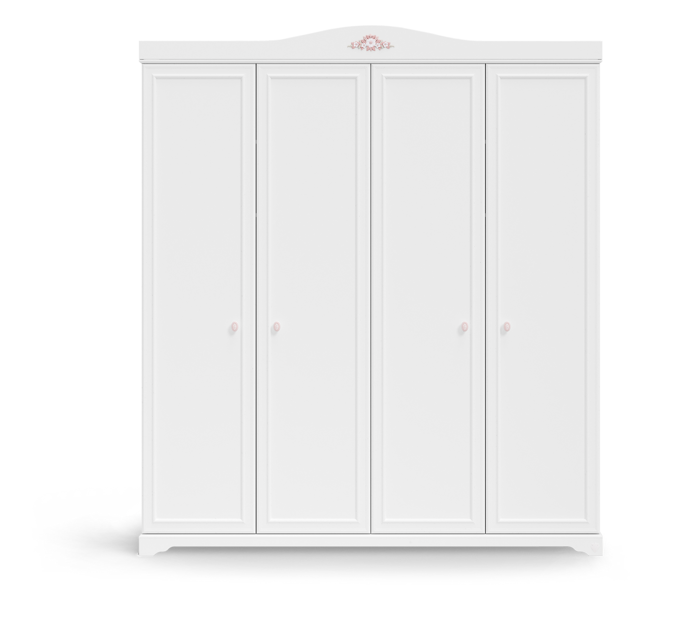 Rustic White 4 Doors Wardrobe