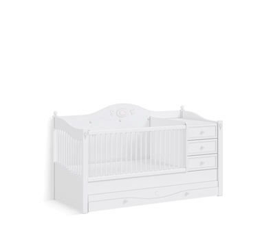 Rustic White Umbaubares Babybett (80x180 cm)