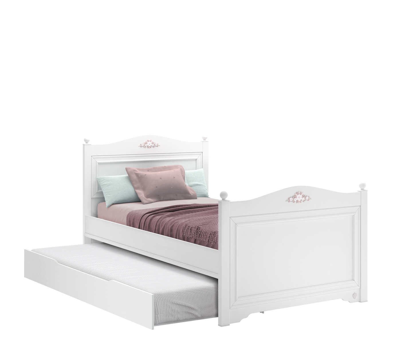 Rustic White Ausziehbett (100x200 cm)