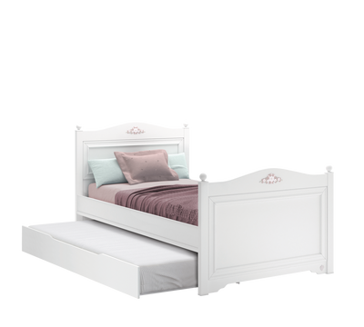 Rustic White Ausziehbett (100x200 cm)