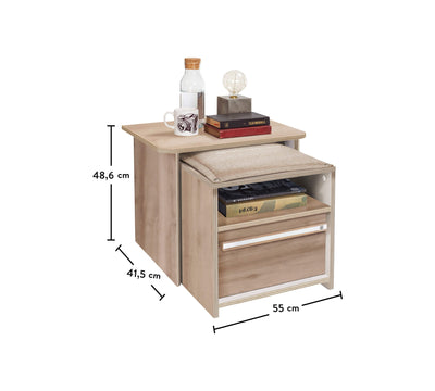 Duo Nightstand With Shelf