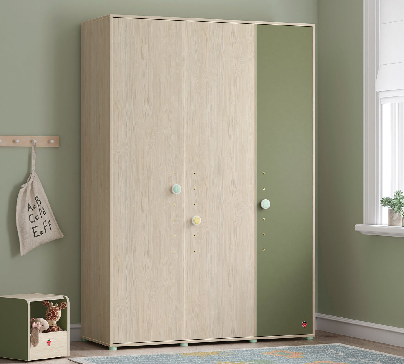 Montes Natural 3 Doors Wardrobe