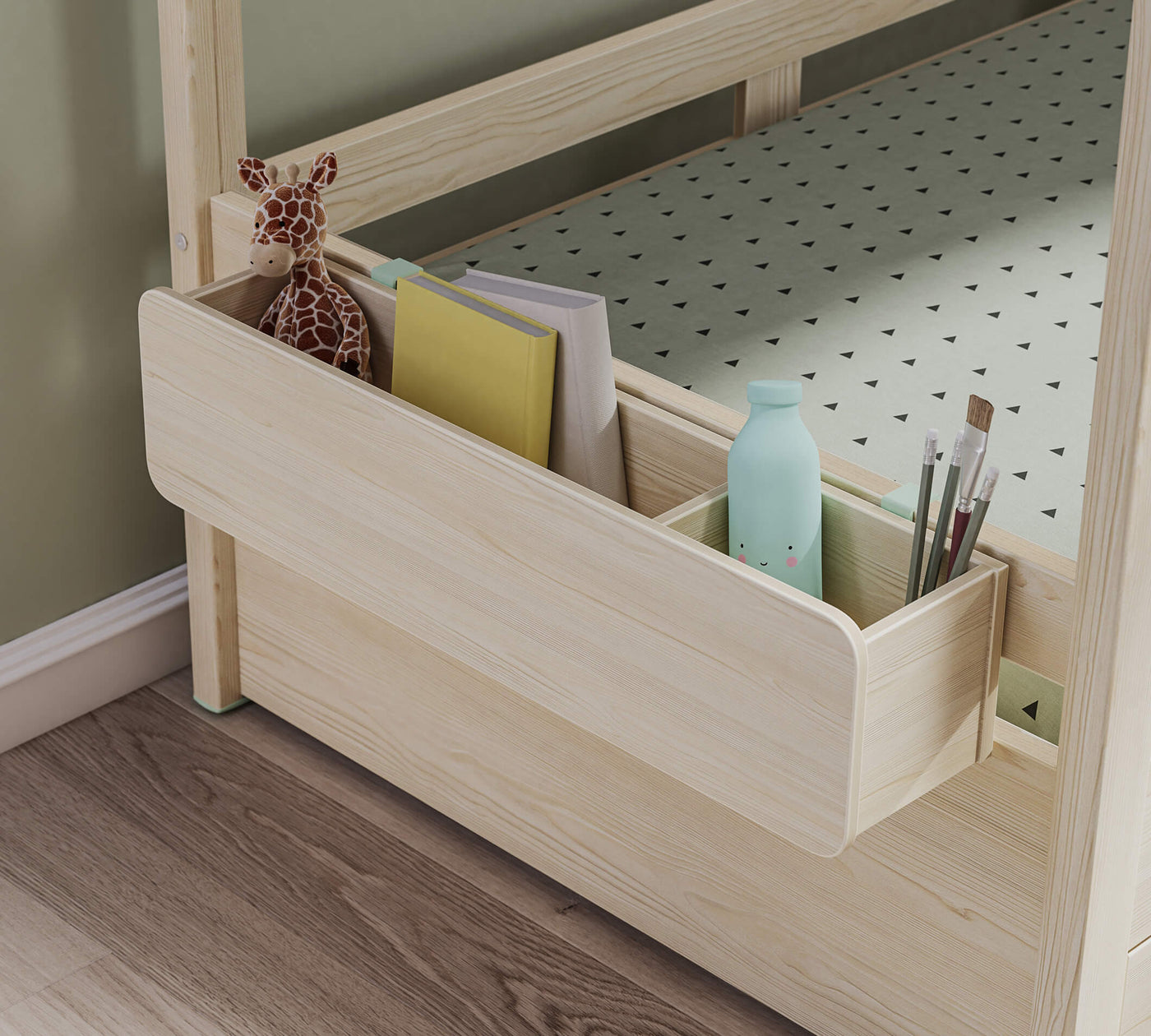 Montes Natural Bett Organizer Korb