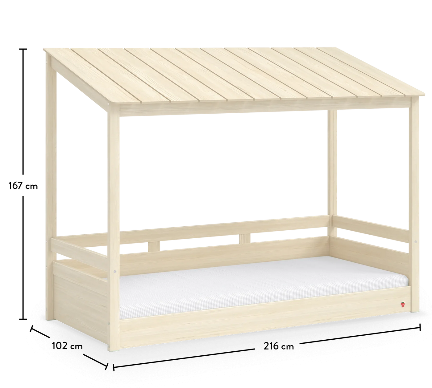 Montes Natural Bed With Wooden Roof