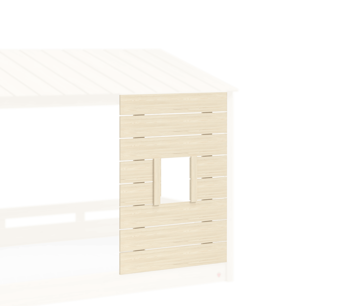 Montes Natural Pencereli Wooden Roof Bed (90x200 cm)