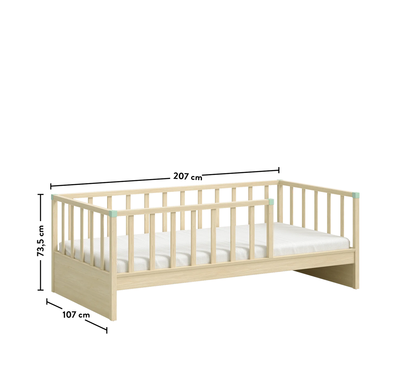 Montes Natural Alpha Bed Without Roof (100x200 cm)