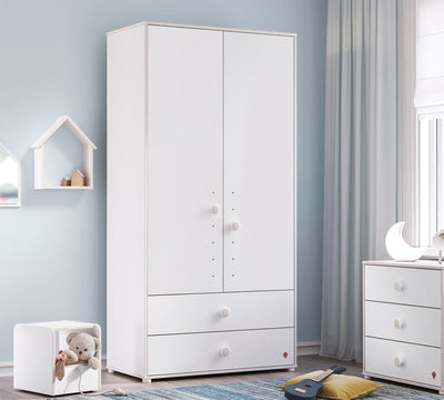 Montes White 2 Doors Wardrobe