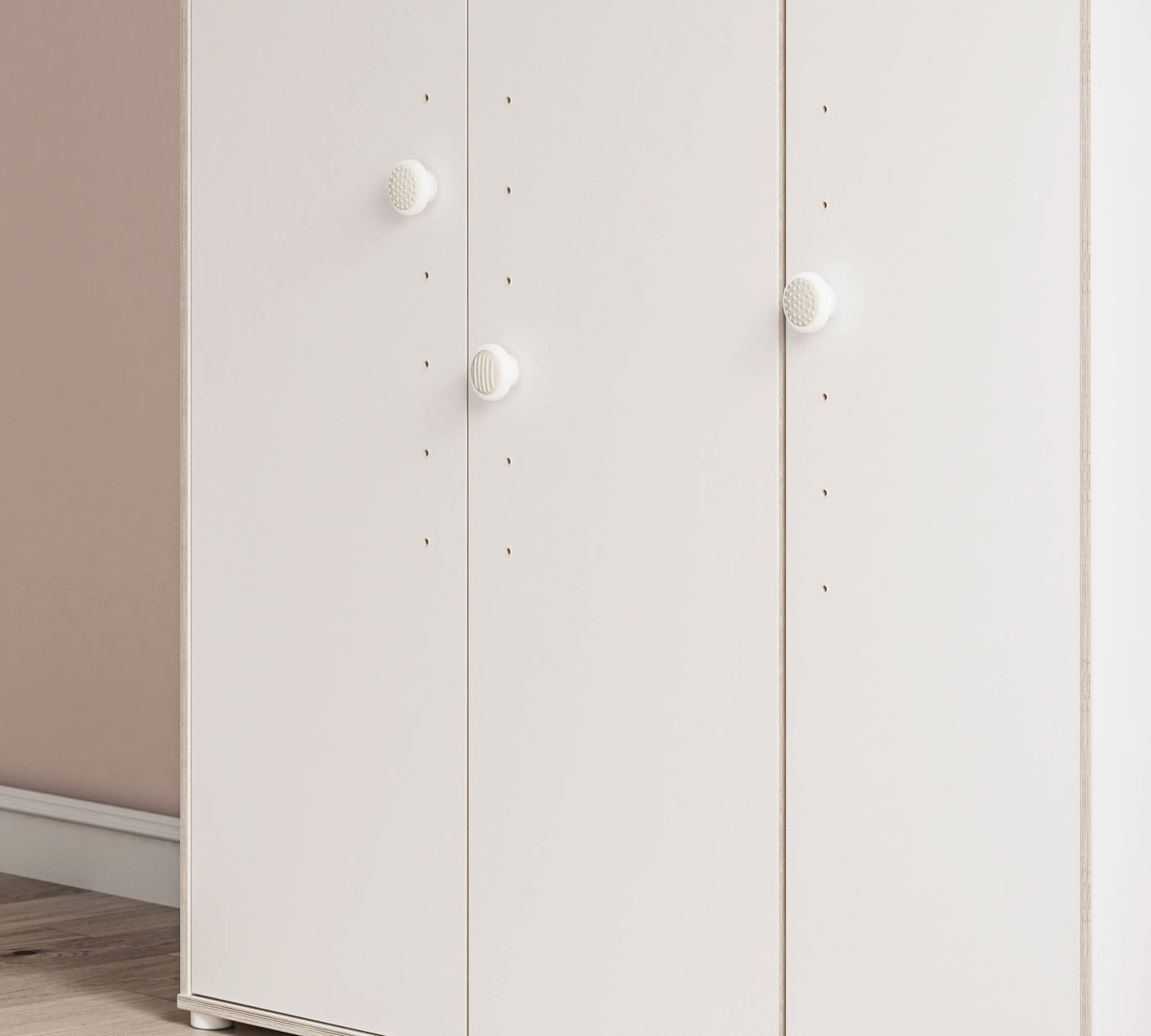 Montes White 3 Doors Wardrobe