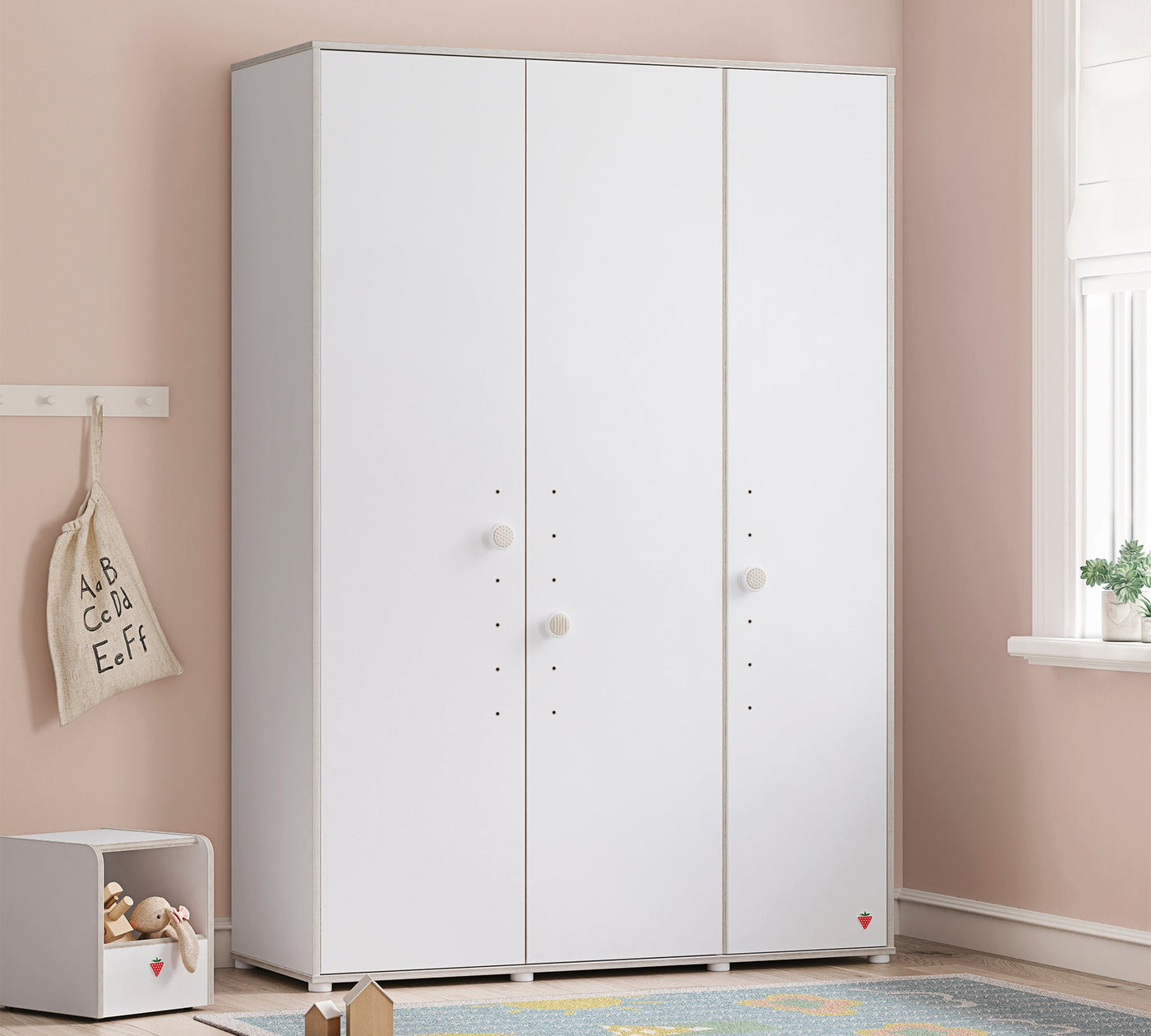 Montes White 3 Doors Wardrobe