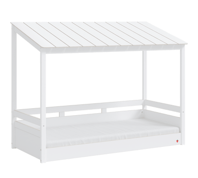 Montes White Bed With Wooden Roof