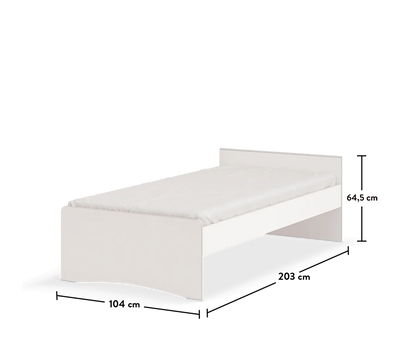 Montes White Headless Bed (100x200 cm)
