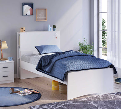 Montes White Bookshelf Headboard (100 cm)