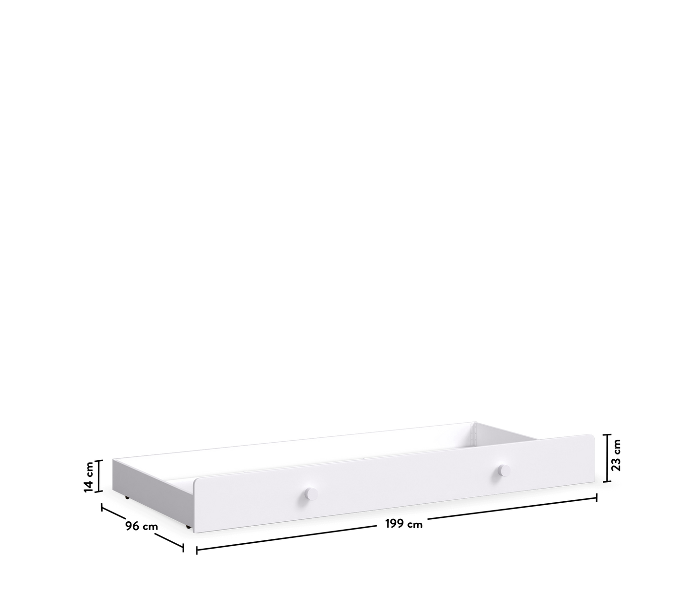 Pull Out Bed With Handle (Montes White)(90x190 cm)