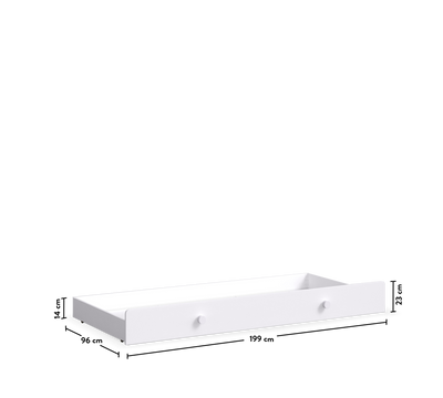 Pull Out Bed With Handle (Montes White)(90x190 cm)
