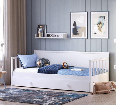 Pull Out Bed With Handle (Montes White)(90x190 cm)