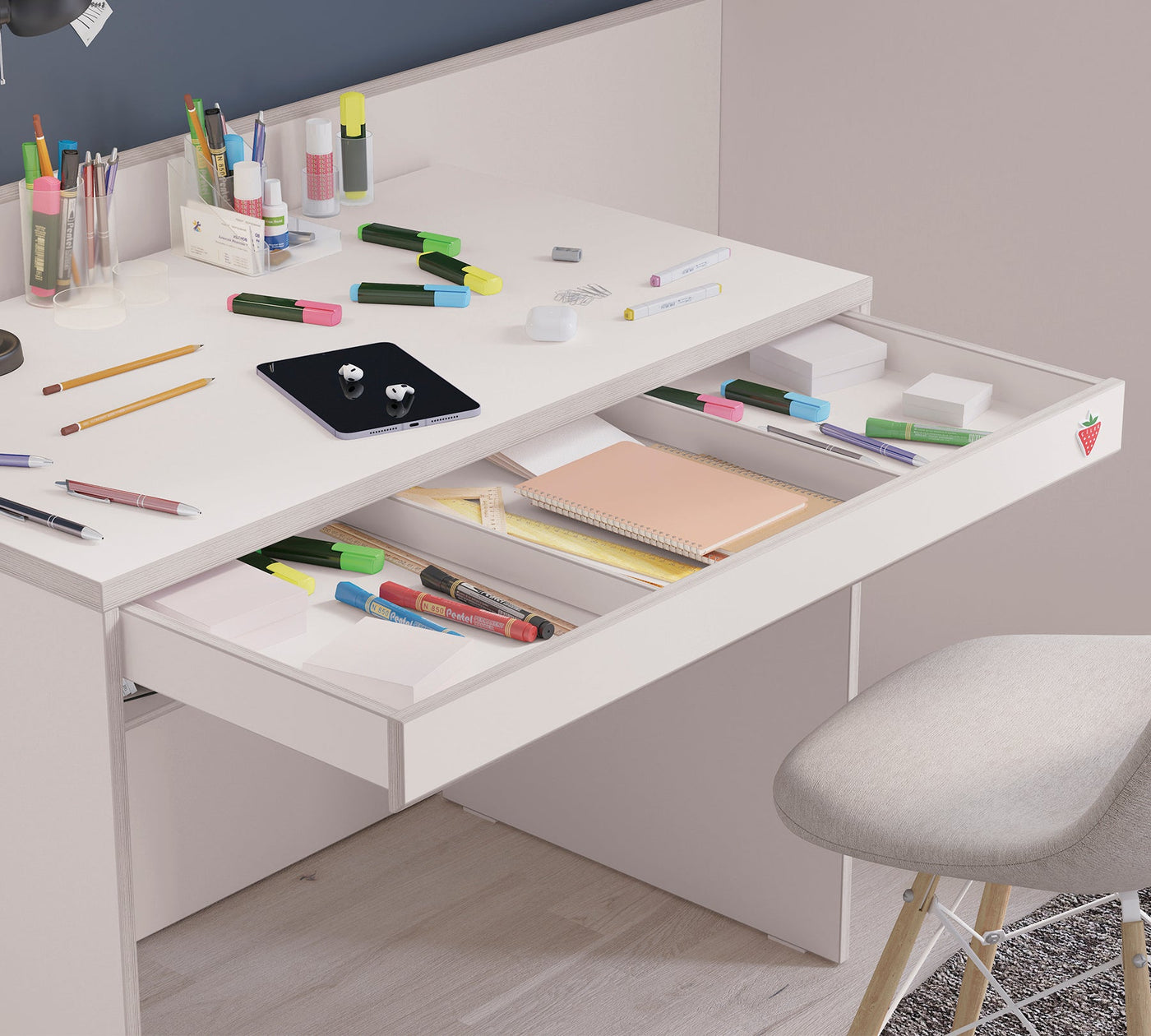 Studio Study Desk White