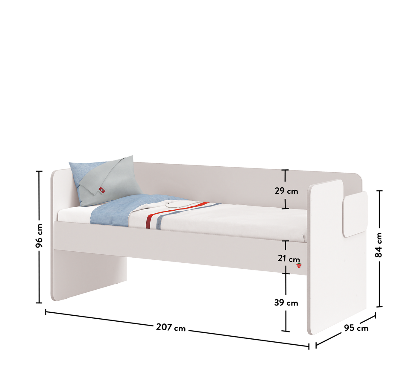 Studio Upper Bed White (90x200 cm)