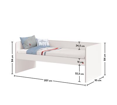 Studio Bed White (90x200 cm)