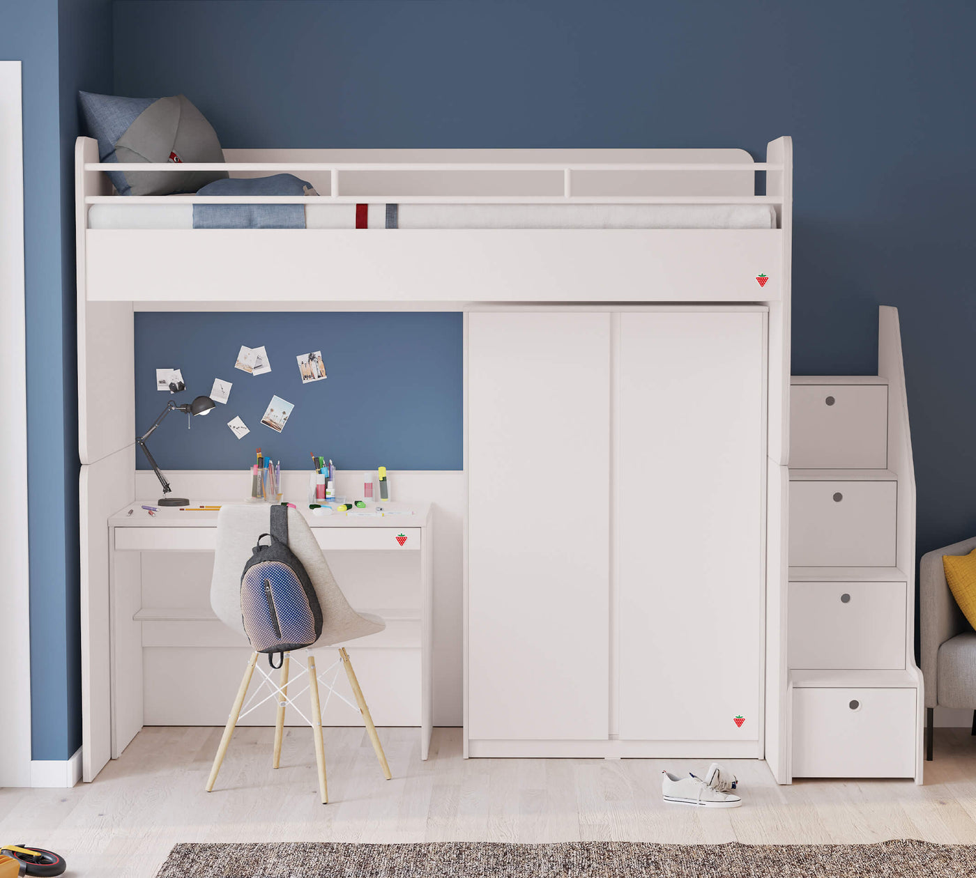 Studio Staircase With Cabinet White