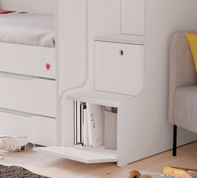 Studio Staircase With Cabinet White