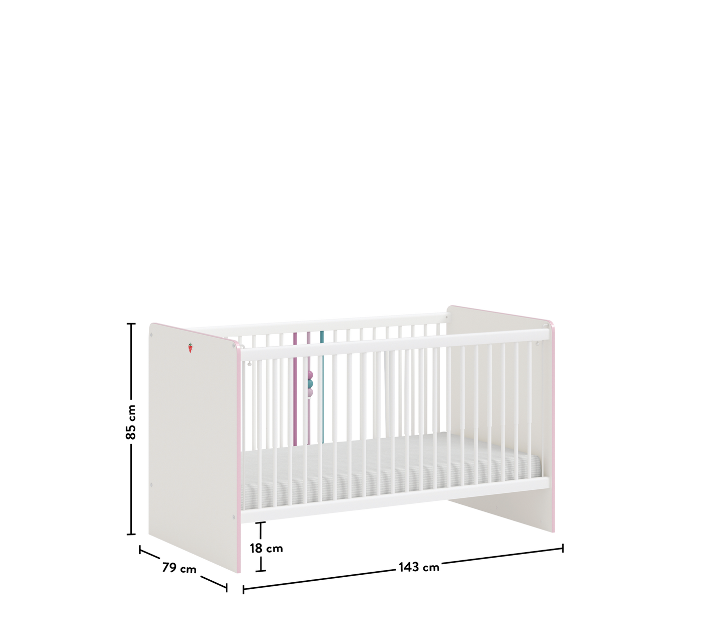 Princess Baby Bed With Lift (70x140 cm)