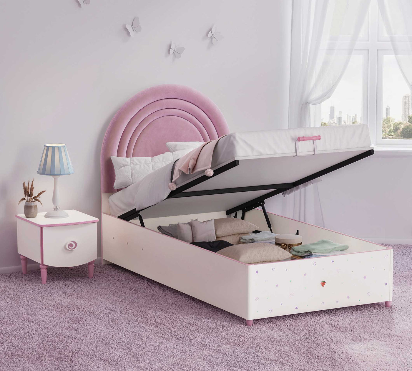 PRINCESS, سرير مع مخزن (100X200 سم)