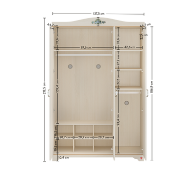 Flora (New) 3 Doors Wardrobe