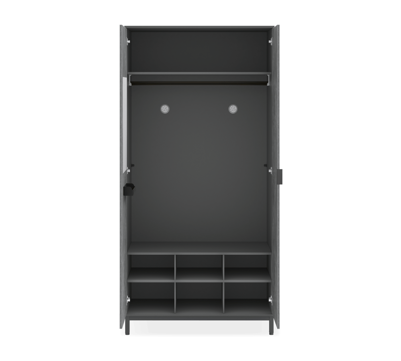 Space Gray 2 Doors Wardrobe