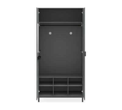 Space Gray 2 Doors Wardrobe