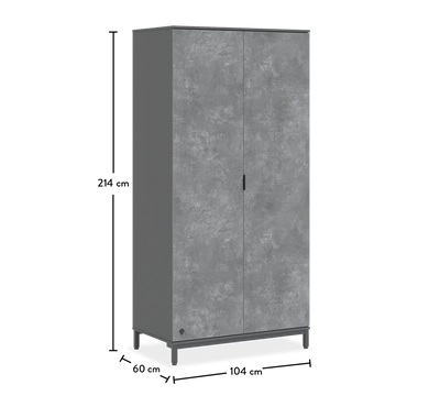 Space Gray خزانة ببابين