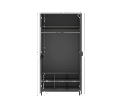 Space Gray خزانة ببابين