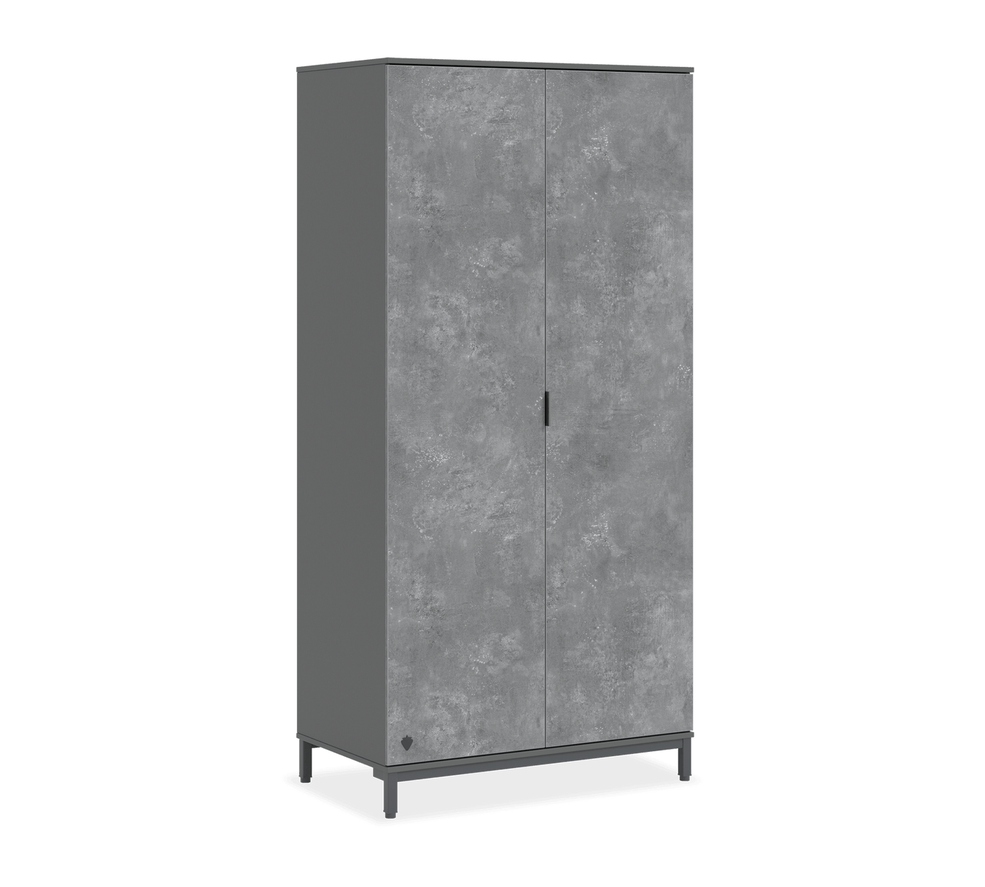 Space Gray 2 Doors Wardrobe