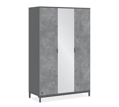 Space Gray 3 Doors Wardrobe