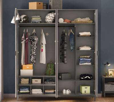 Space Gray 2 Türen Kleiderschrank