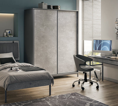 Space Gray Sliding Wardrobe