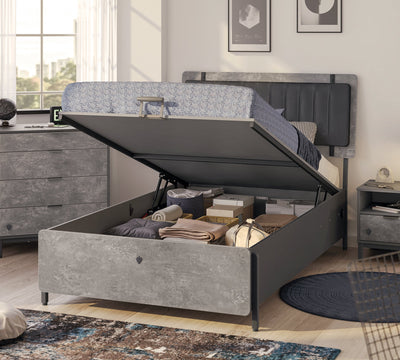 Space Gray Bed With Base