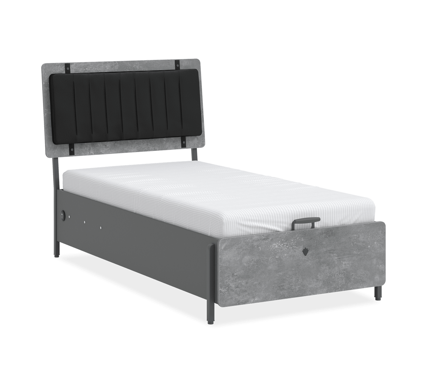 Space Gray Bed With Base