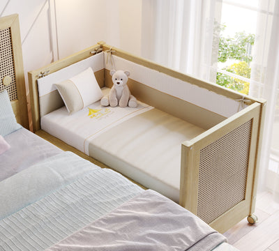Baby Loof With Wheel Baby Bed Oak (60x120 cm)