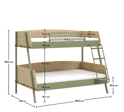 Loof Large Bunk Bed (90x200-120x200 cm)