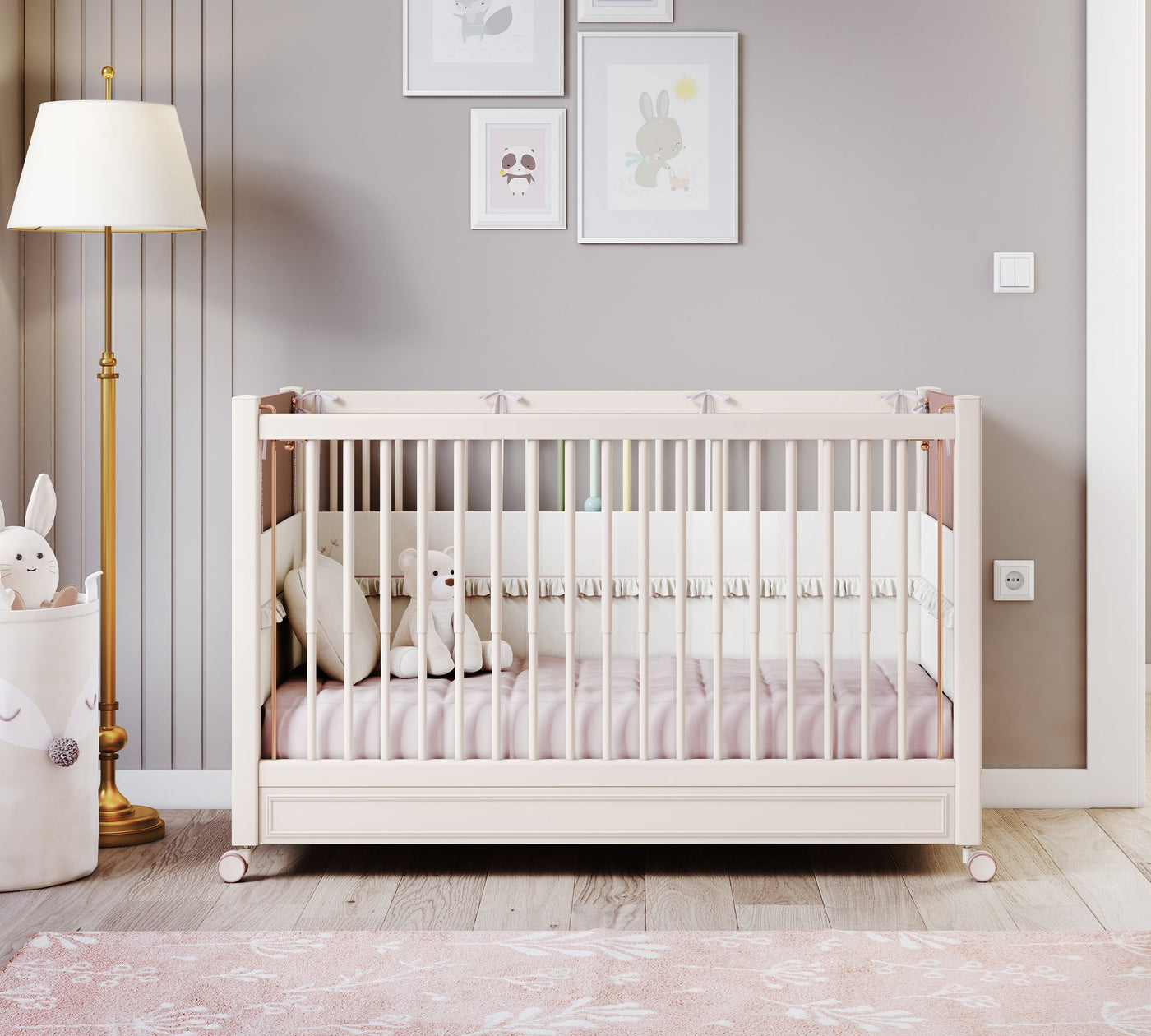 Baby Elegance With Wheel Baby Bed Oak (60x120 cm)