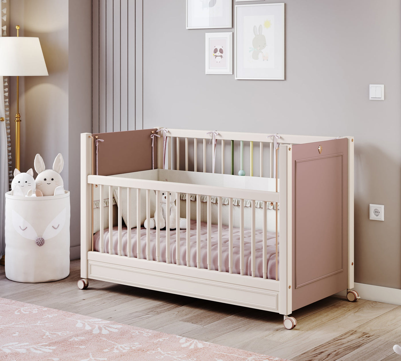 Baby Elegance With Wheel Baby Bed Oak (60x120 cm)