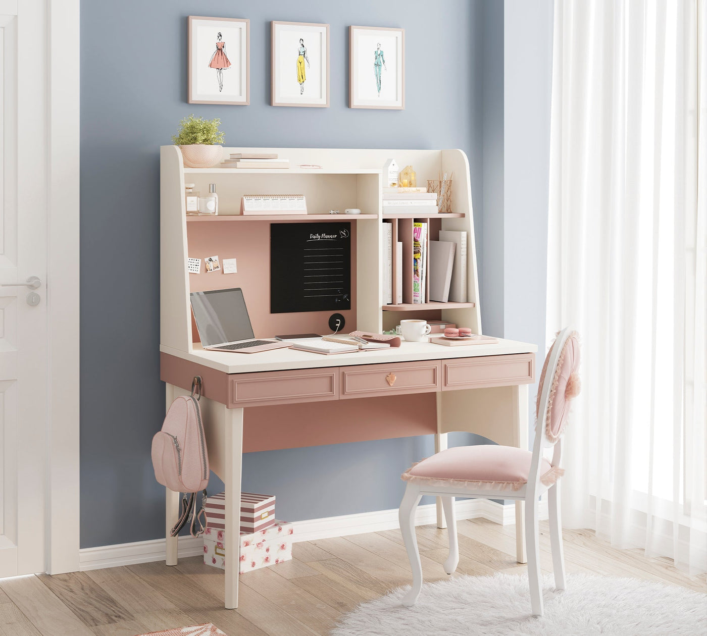 Elegance Yüksek Study Desk With Unit