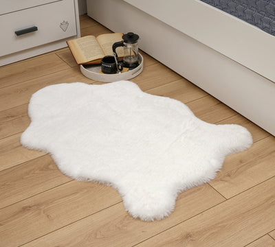 Faux Lambskin Rug White