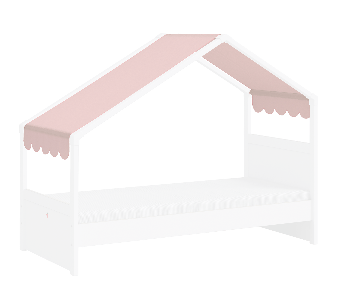 Montes Bettzellt für Hausbett mit Seitendach (Rosa)