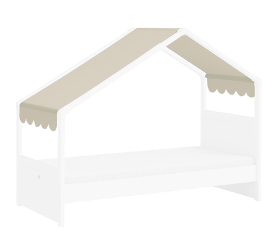 Montes Bettzellt für Hausbett mit Seitendach (Creme)
