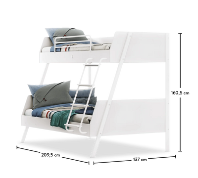 Large Bunk Bed White (90x200-120x200 cm)